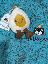 Jellycat Amuseables Soft Boiled Egg Plush Bag Charm Keychain NWT Cute Gift