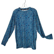 Spyder Swim Rash Guard Long Sleeve Geometric Print UPF 30 Surf Sun Men Size S