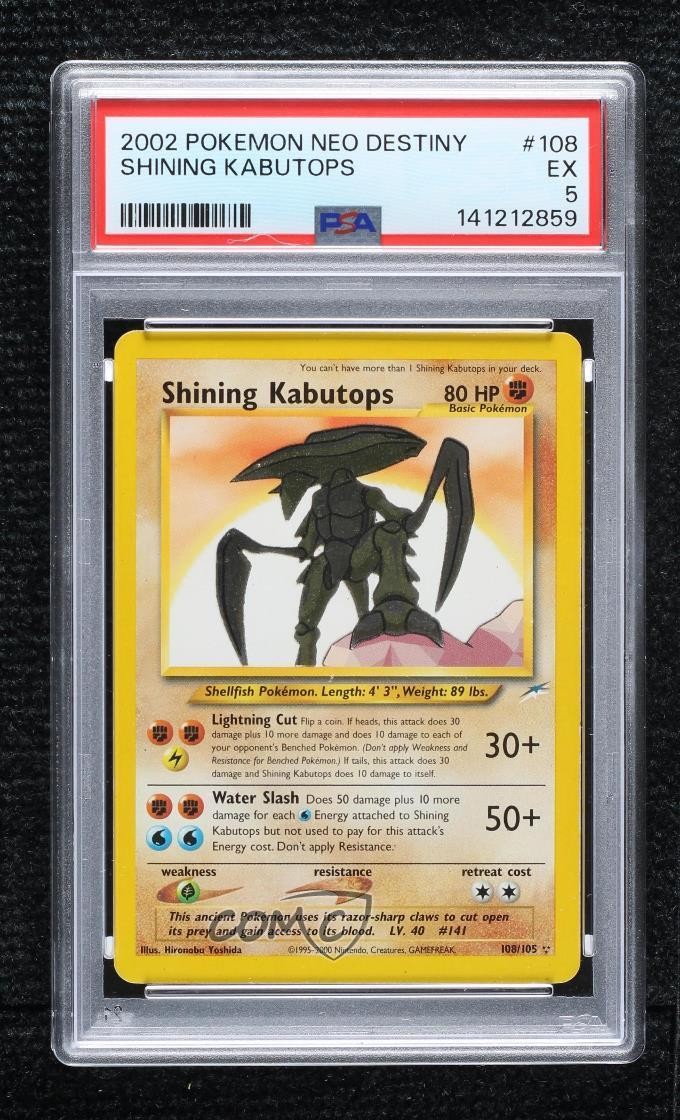 Shining Holo - Shining Kabutops Pokemon Neo Destiny PSA 5 2002