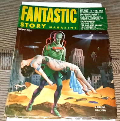 FANTASTIC STORY Sept., 1953 / Classic Schomburg GGA Cover, dystopian vista