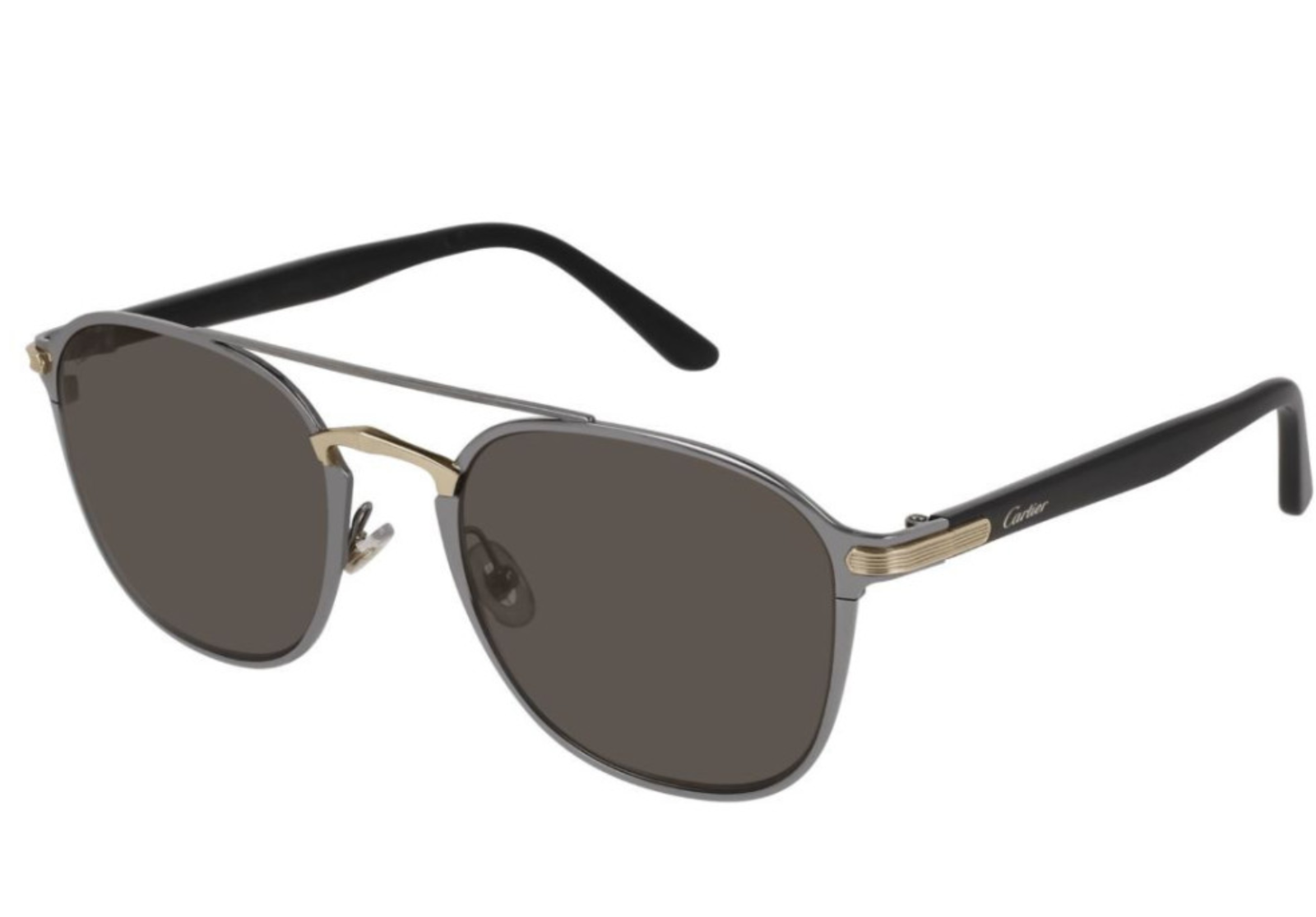New CARTIER CT0012S 001 54mm Gunmetal Square Aviator Sunglasses Italy Unisex