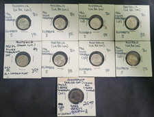 1942-1964 Australia Silver 3 Pence Group BU