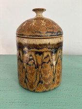 Vintage California MCM Modern Wishon Harrell Lidded Canister Signed Pottery 8.5"
