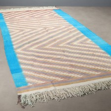 Tappeto Kilim Antico Cotone Lana Nodo Fine Turchia 436 x 214 cm Originale