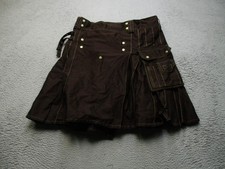 Damn Near Kilt 'Em Kilt Mens M Brown Pleated Twill Military Army Utility Cargo