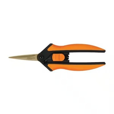 Fiskars 6in. Titanium Micro-Tip Blade Pruning Shears w/ Softgrip Handles, Orange