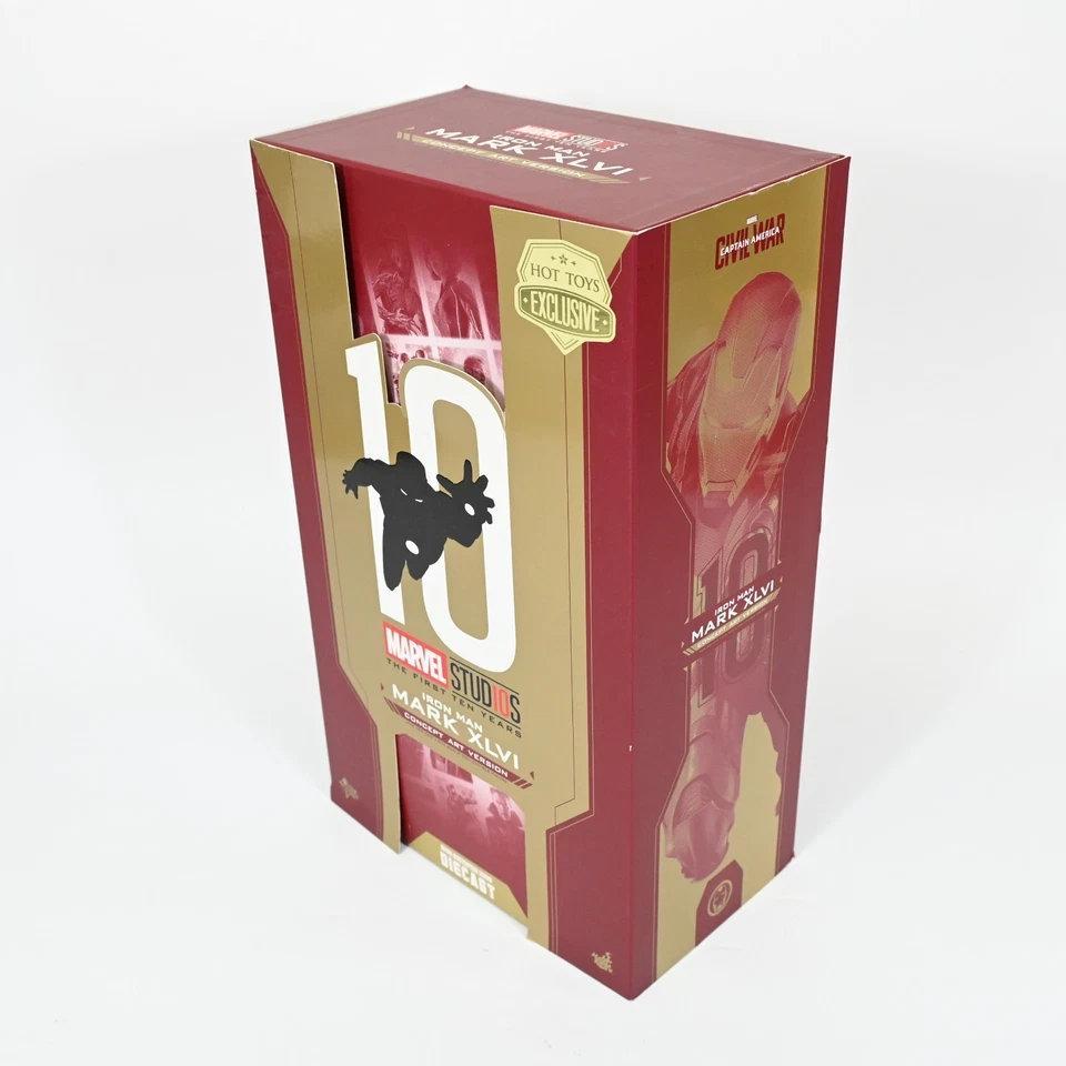 Hot Toys MMS489 D25 Iron Man Mark 46 Concept Art Diecast 1/6 Figura Marvel 10th - Imagen 4 de 4