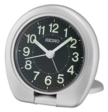 SEIKO Sakai Travel Bedroom Alarm Clock Black Metallic Silver SEIKO Metal
