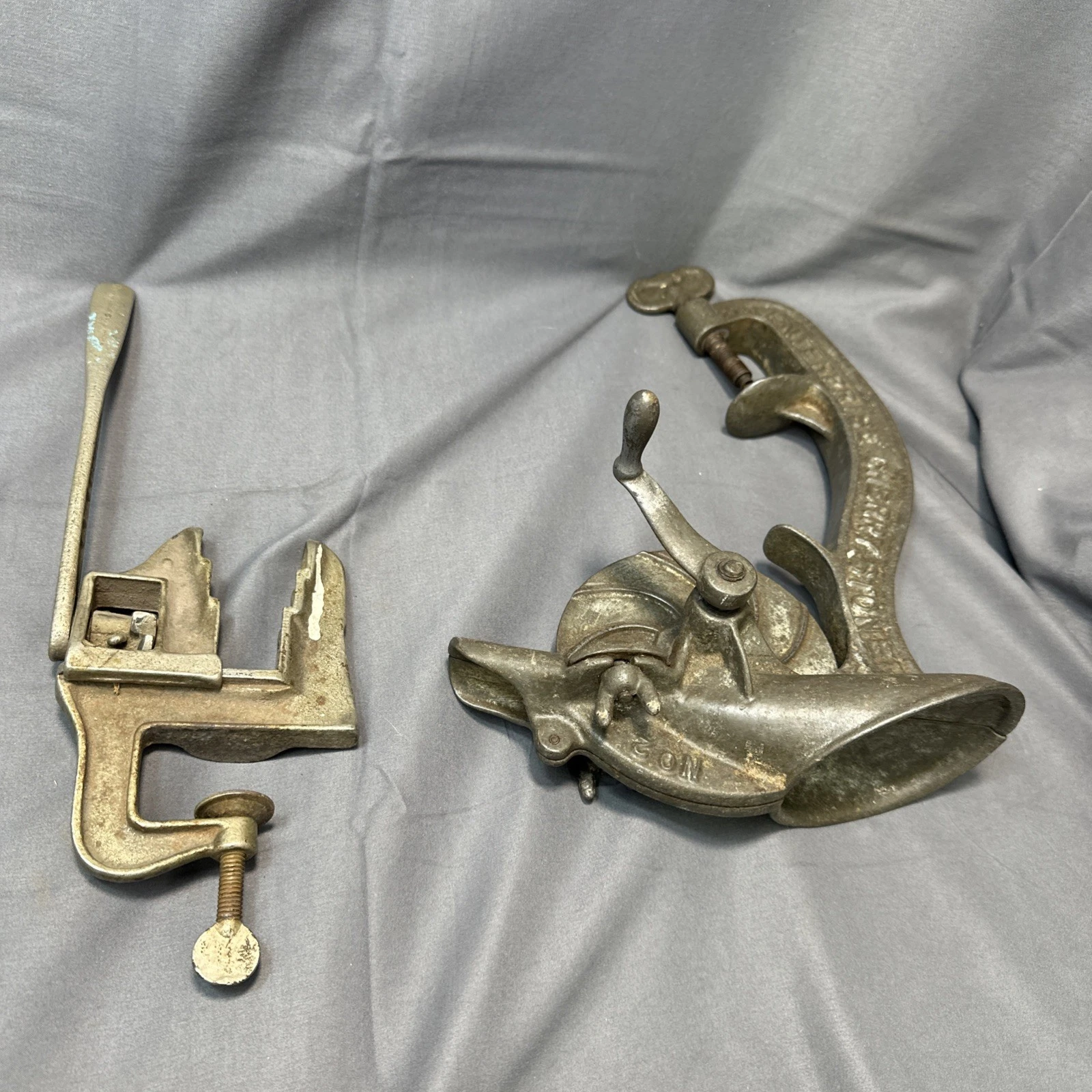 Vintage Enterprise Cherry Stoner Apple Peeler Clamp Tool Lot Cast Iron