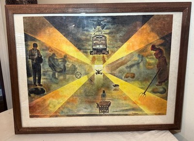 Vintage Salvador Dali The Railway Station at Perpignan lmt. ed. surrealism print