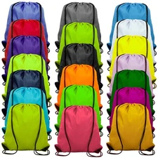 20 Colors Drawstring Backpack Bags Sack Pack Cinch Tote Sport Storage Polyest...