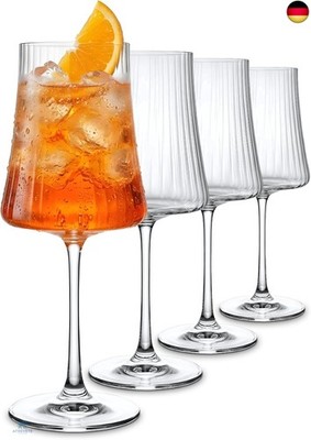 Aperol Spritz Gläser, 4 Stück, 46cl, geriffeltes Kristallglas, s