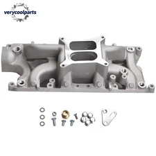 Dual Plane Aluminum Intake Manifold Satin for Ford SBF 260 289 302 Windsor