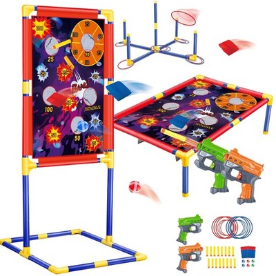 Bean Bag Toss & Shooting & Ring Toss Games Set for   3-in-1 Carnival Outdoor ...