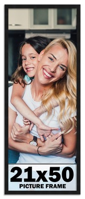21x50 Frame Black Picture Frame  Modern Photo Frame UV Acrylic, Acid Free Backer