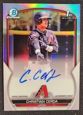 Christian Cerda 2023 Bowman Chrome #CPA-CCE First Bowman Refractor Auto #/499