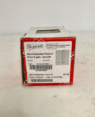 50st. Gewindebolzen M8 x 80mm DIN 976 Bolzen Stahl Gewindestift Gewindeenden