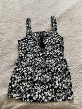 Banana Republic Women Floral Chiffon Sleeveless Short Overall Dress Size S