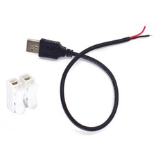 0.3M/1FT USB Male to Bare Wire Cable 20AWG 5A USB2.0 2pin DIY Pigtail Cable Lot