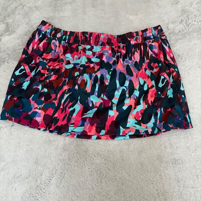 NEW Tek Gear Skirt Abstract Colorful Artsy Sporty Pull On Elastic Summer 3X