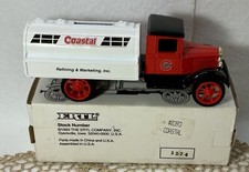 ERTL DIECAST METAL BANK 1931 HAWKEYE TANKER BANK COASTAL GASOLINE NEW IN BOX
