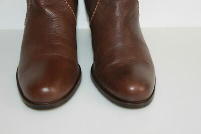 Bottes Staccato En Cuir Grainé Marron - Taille 39, Doublées Cuir, Occasion En Très Bon état
