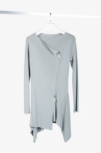 Annette Gortz SS/13 Linas Bluish-Grey Knit Zip Longline Jacket, Size M