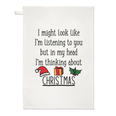 I Might Look Like I'm Listening To You Weihnachten Geschirrtuch Geschirrtuch Crazy Lady