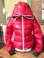 Down Puffer Coat Cherry Red Waterproof By Duvetica, Small, Made In Italy