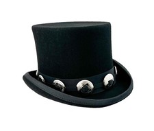 ROCK STAR SLASH GUITAR COSTUME TOP HAT CONCHO STEEL GNR LEATHER BAND USA MADE