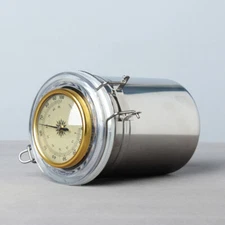 MUXIANG Pipe Tobacco Humidors Canister Tin Jar with Hygrometer & Humidifier 