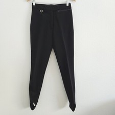 Fera Skiwear Womens Black Vintage Wool Stretch Stirrup Leggings Ski Pants Sz 10R