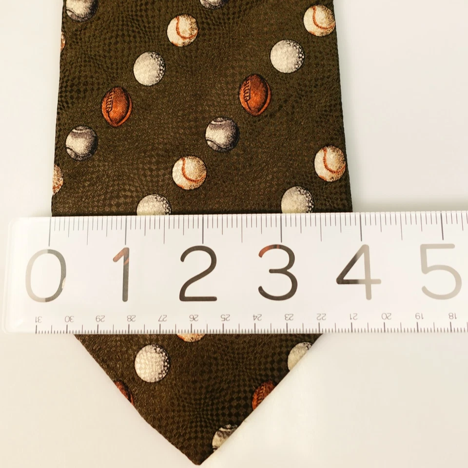 Micro Polka Dot Neck Tie Mens Army Green Sporty Ball Casual Dress STRUCTURE USA - Image 4 of 4