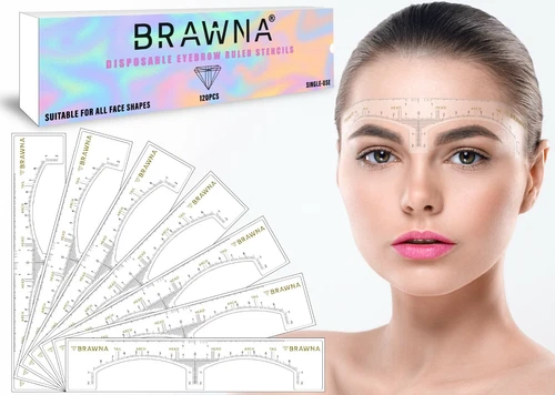 50pcs Eyebrow Measuring Ruler Sticker Microblading Supplies PMU Mapping Kit - product listing photo