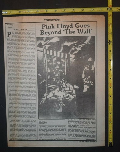 Pink Floyd 6PC Concert /Record Ad/Review Lot - Picture 5 of 7