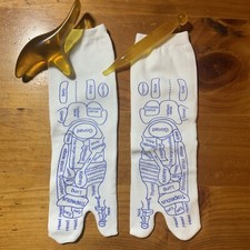 Acupressure Reflexology Socks Set with Trigger Point Massage Tool Foot Sz Small