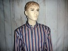 Tommy Hilfiger Men's Large Shirt Multi-Color Striped L/S All Cotton Button Down