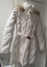Guess White Puffer Coat Jacket Hardly Worn Fit Size 8-10