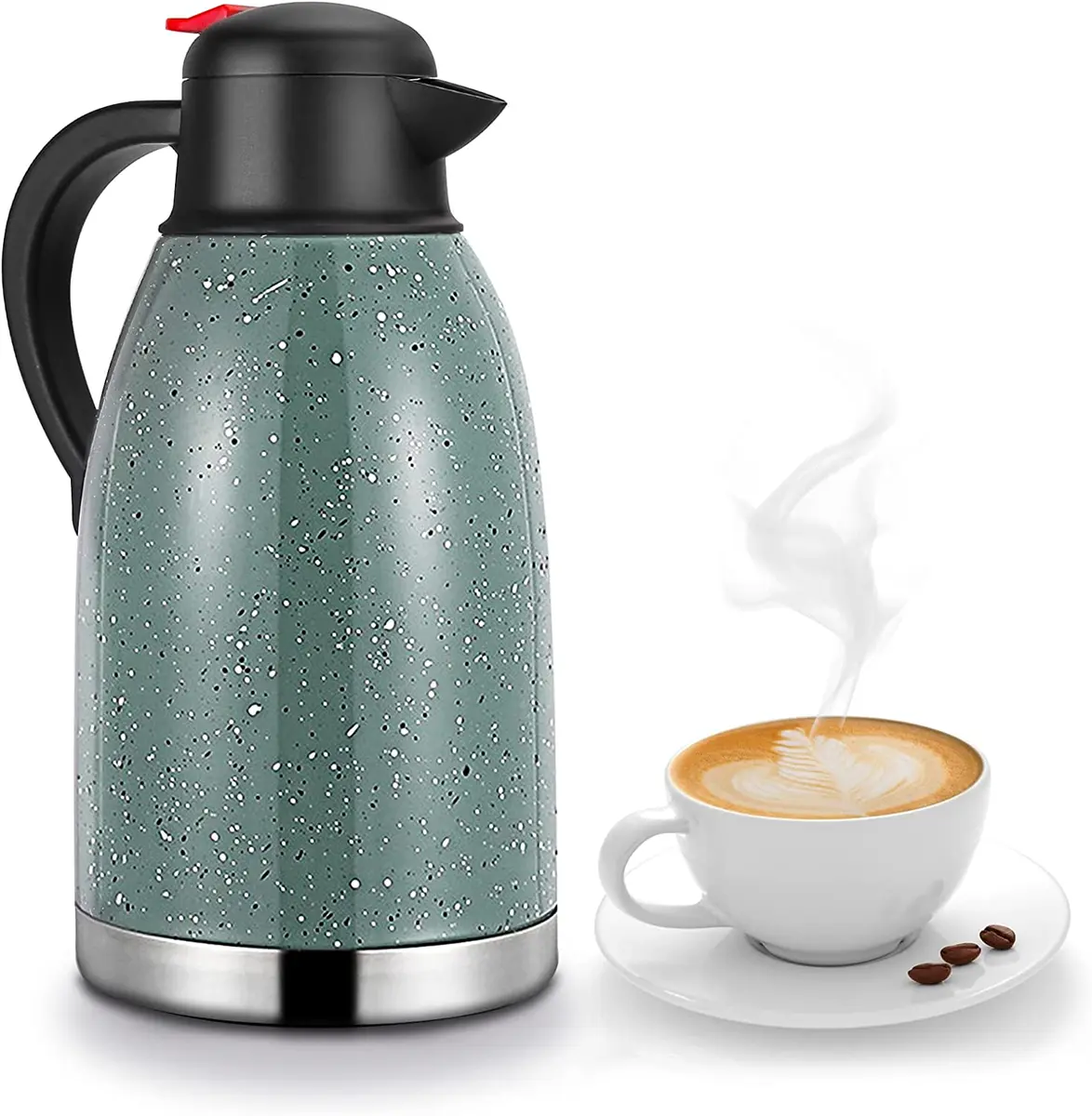 Thermal Coffee Carafe Stainless Steel 68Oz(2 Lifter) Double Walled