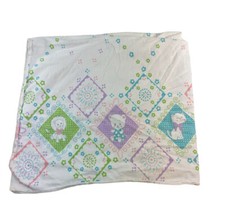 VTG 60s RIEGEL Flannel 100 Cotton Baby Receiving Blanket Pastel Baby Animals