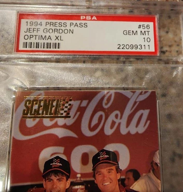 JEFF GORDON 1994 PRESS PASS OPTIMA XL #24 DUPONT COKE 600 WIN PSA 10 - POP 3 - - Image 3 of 3
