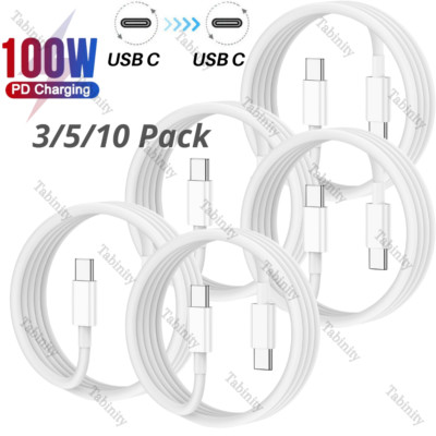 For Android iPhone 15 iPad Pro Macbook 100W USB C Type C Fast Charger Cable Cord