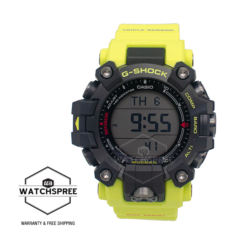 Casio G-Shock MUDMAN Solar Bio-Based Yellow Resin Band Watch GW