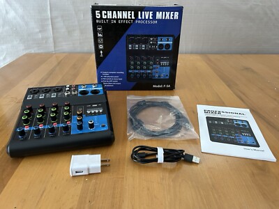 5 Channel Live Mini Mixer With Built-In Effects Processor & USB Playback 