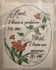 Vtg Rare Bucilla 'Special Need' stamped Religious Crewel embroidery kit 49609