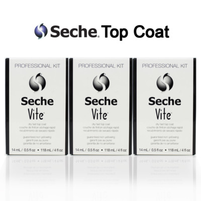 Seche Vite Dry Fast Top Coat Professional Refill Kit 4oz (PACK OF 3)