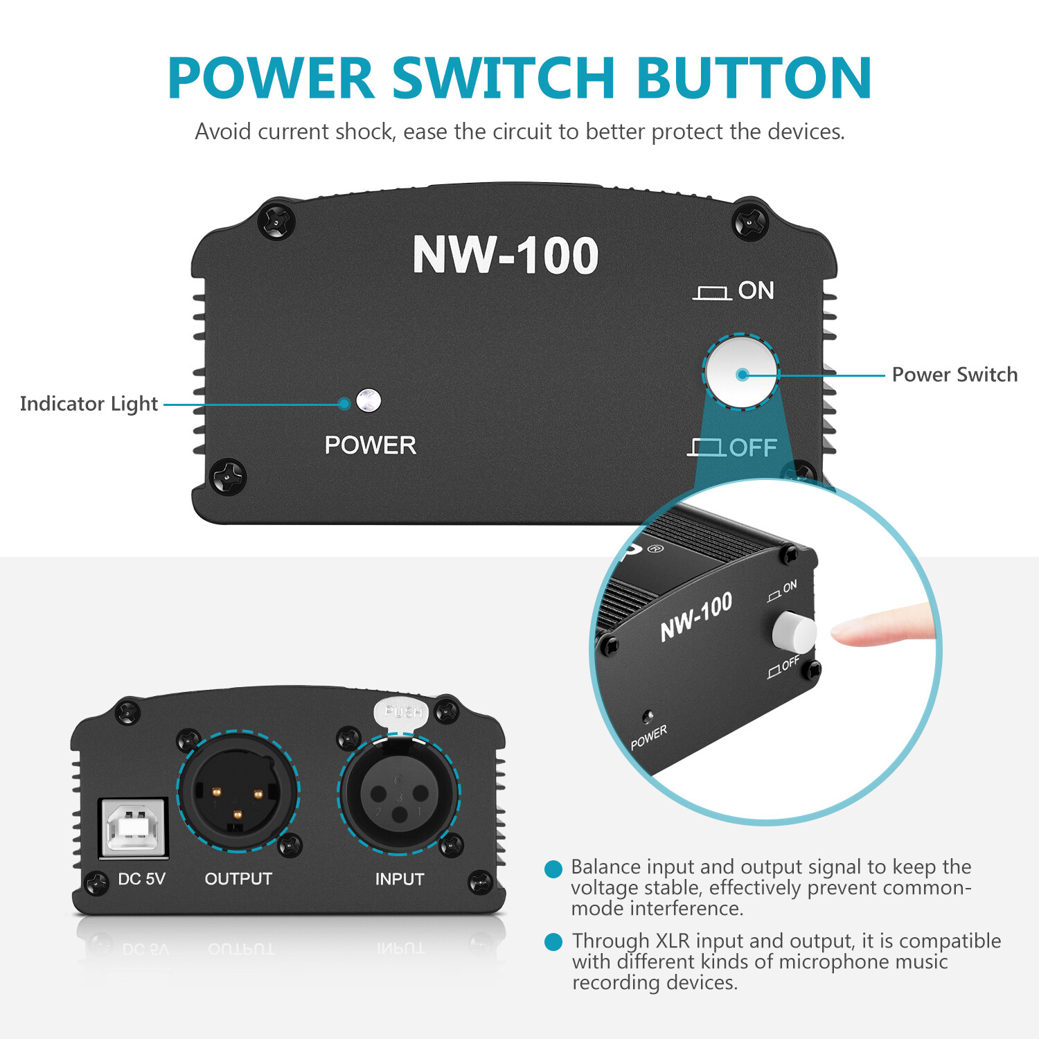 Xlr To Usb Adapter With 48v Phantom Power Preamp For Sale Online Ebay