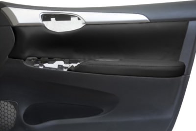 Insert Door Panel Leather Synthetic Fits Nissan Sentra 13-19 Black