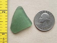 GENUINE PURE BEACH SEA GLASS SURF TUMBLED OLIVE GREEN OCEAN FROSTED PENDANT E3