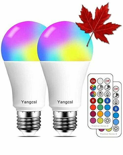 Yangcsl LED Light Bulbs 70W Equivalent RGB Color Changing Light